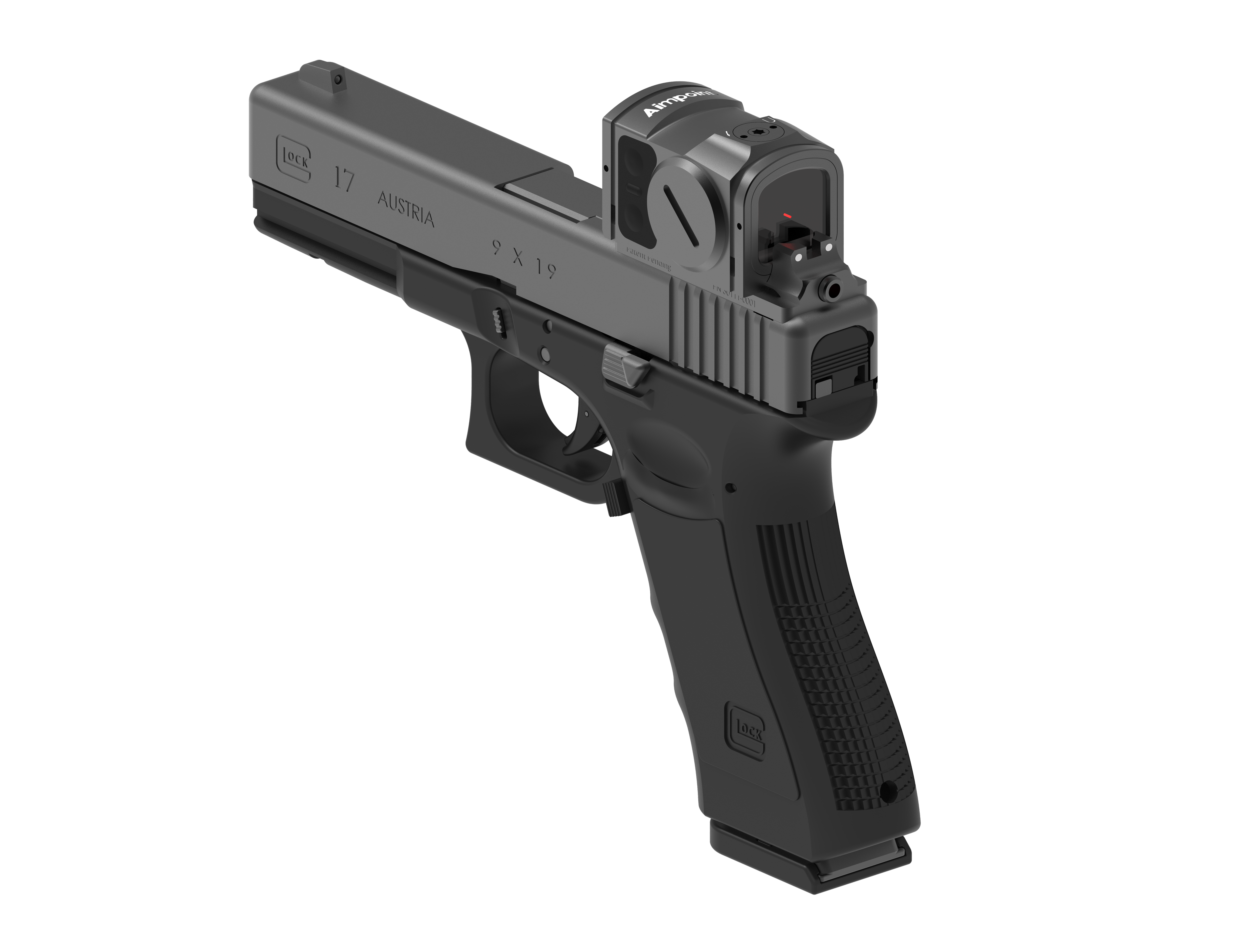 MAKnetic CS Red dot sight mount for handguns Glock 17/19 Gen 3/4